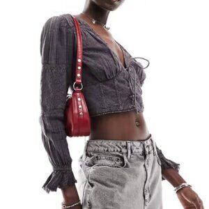 Reclaimed Vintage Embroidered Lace Corset Top 6